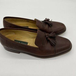 Cole Haan Brown Cap Toe Tassel Slip On Loafers Shoes 11M ITALY